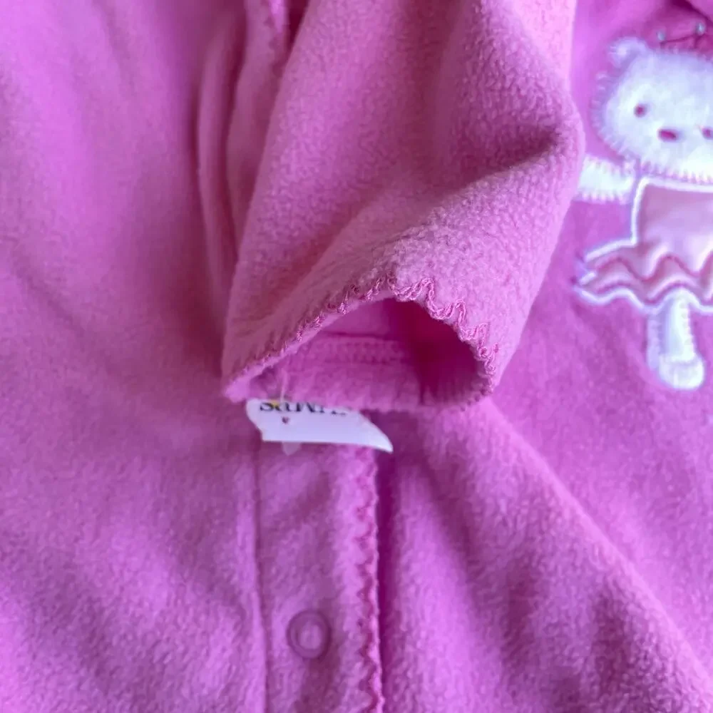 Vintage Carter's Pink Fleece One Piece Romper 6 M Infant Sweet Ballerina Outfit